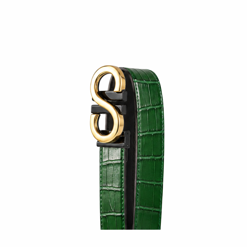 S Style Buckle Croc Infinity Leather Belt
