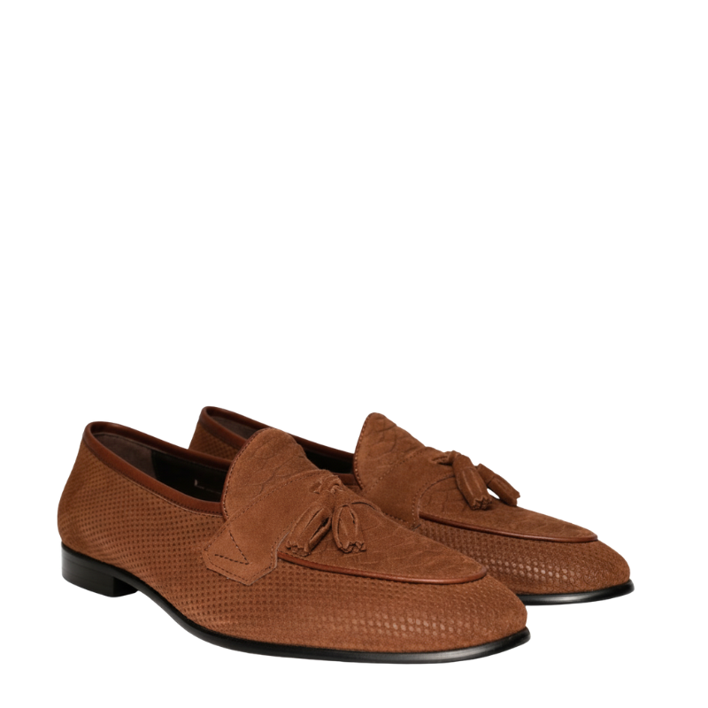 Luxury Saddle Tassel Texture Loafers