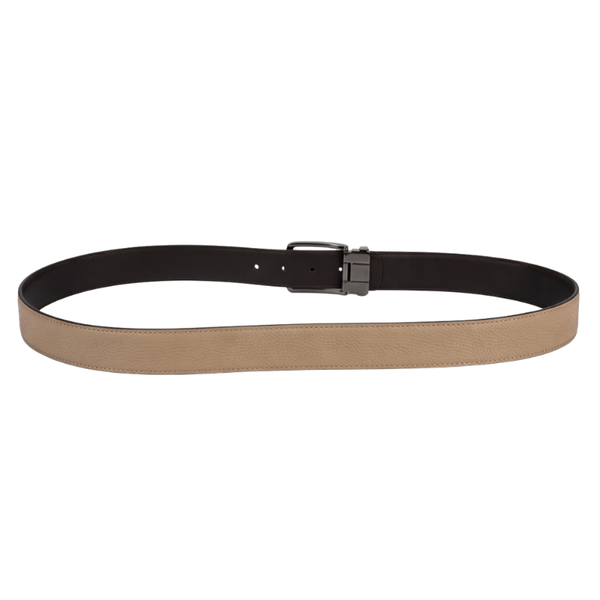 Sandstone Pebble Grain Genuine Leather Belt