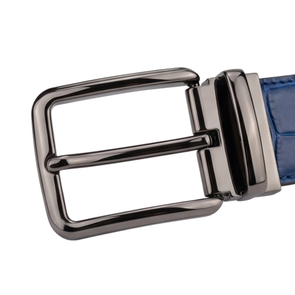 Sapphire Croc Embossed Genuine Leather Belt