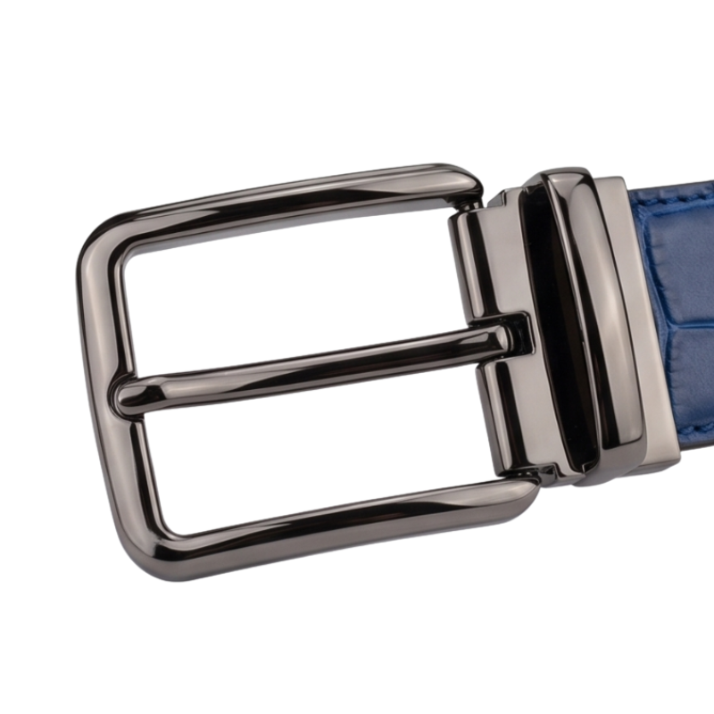 Sapphire Croc Embossed Genuine Leather Belt