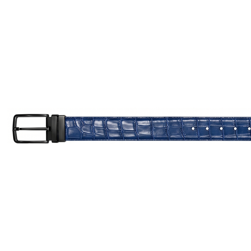 Sapphire Croc Embossed Genuine Leather Belt
