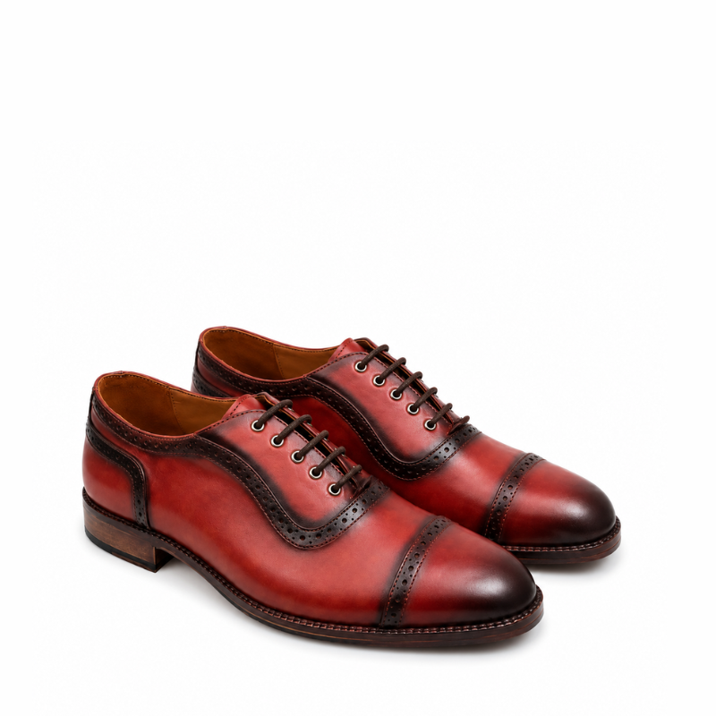 Scarlet Heritage Wingtip Brogue Oxford Shoes