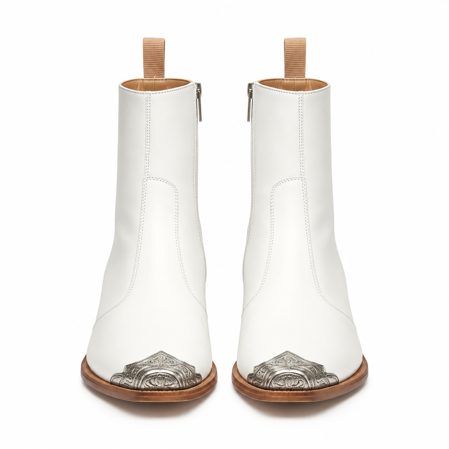 Side Zip Boot with Silver Toe