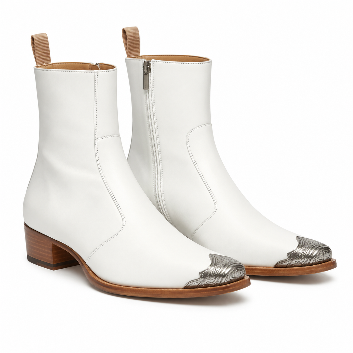 Side Zip Boot with Silver Toe
