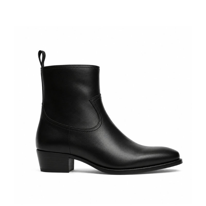Side Zip Western Boot Hand Dyed Leather