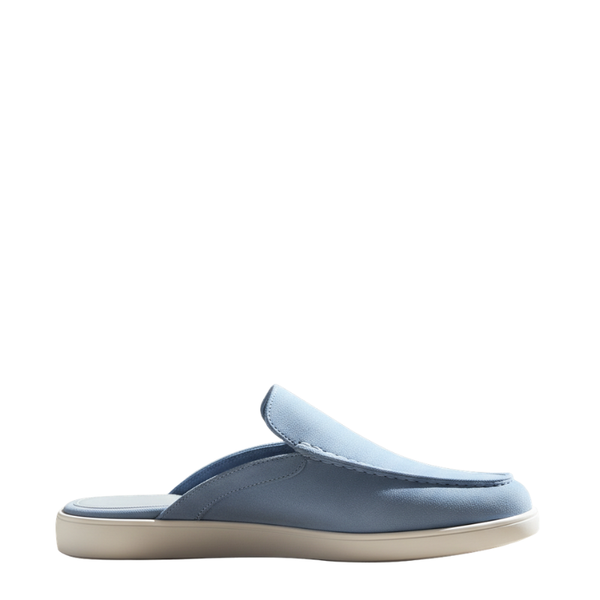 Azure Drift Suede Relaxed Fit Mule - Sky Blue