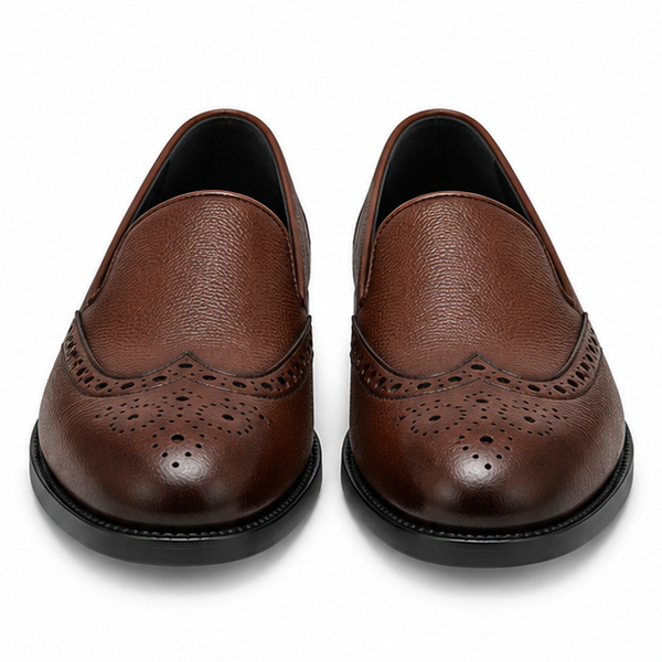 Sorrento Cognac Brogue Leather Loafer