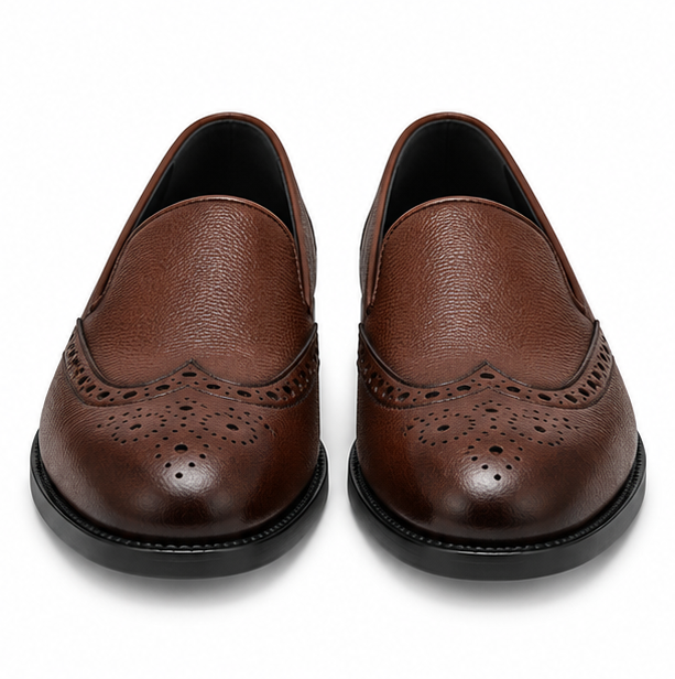 Sorrento Cognac Brogue Leather Loafer