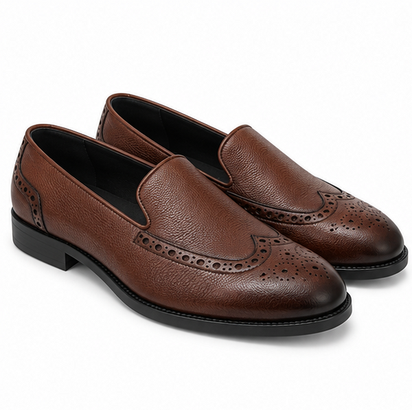Sorrento Cognac Brogue Leather Loafer