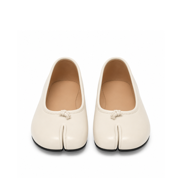 Split-Toe Knot Detail Ballet Flats