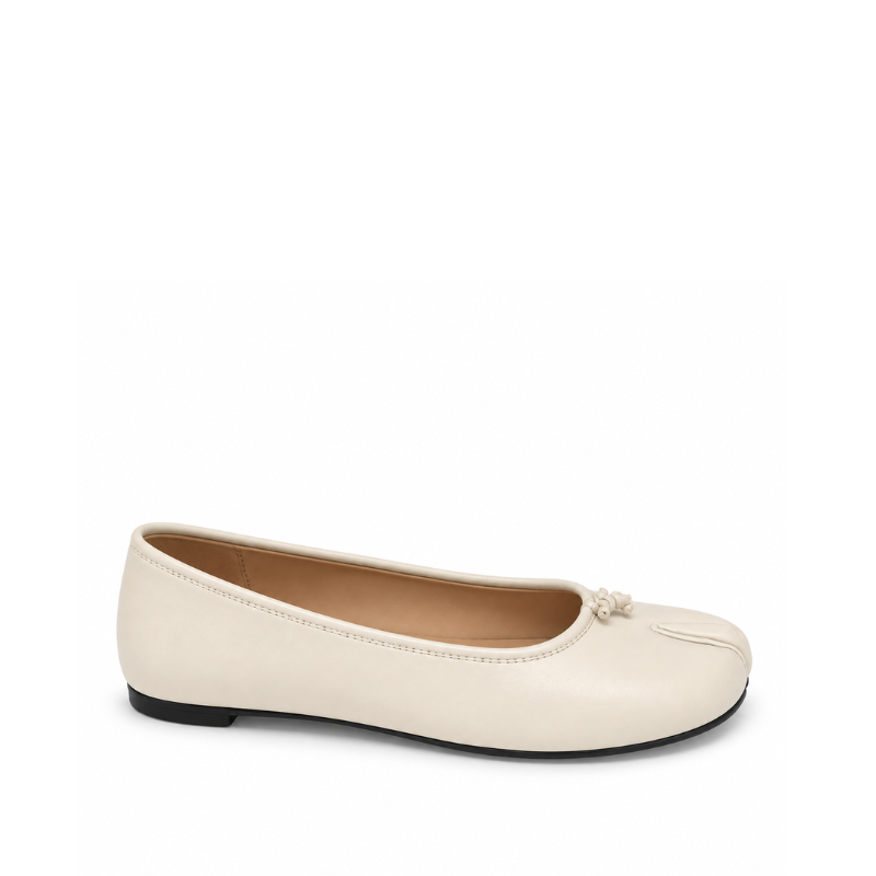 Split-Toe Knot Detail Ballet Flats