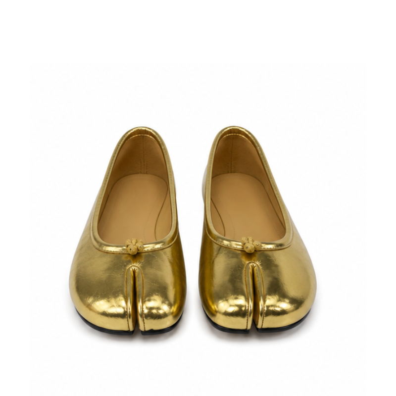 Split-Toe Knot Detail Ballet Flats