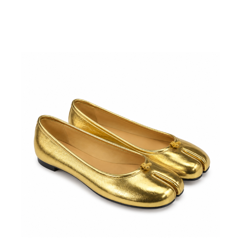 Split-Toe Knot Detail Ballet Flats