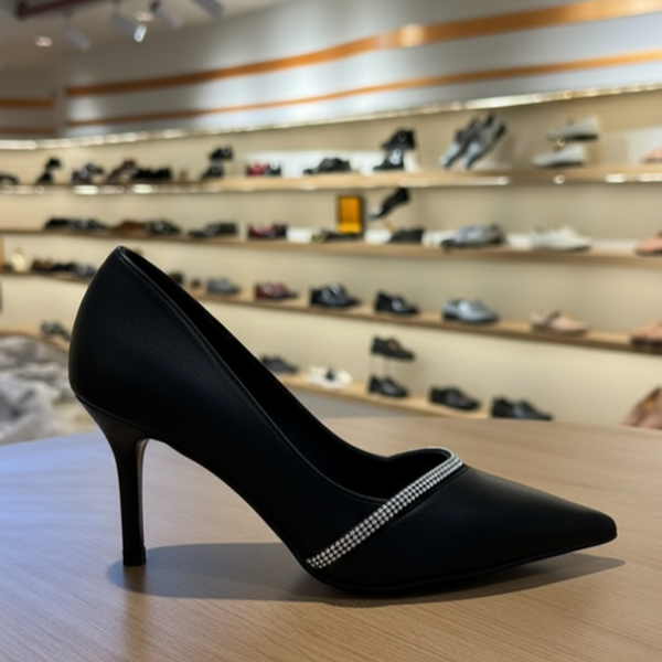 Crystal Trim Stiletto Heels