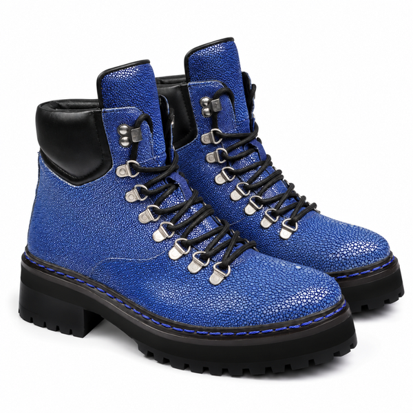 Stingray Fish Exotic Leather Ankle Boots