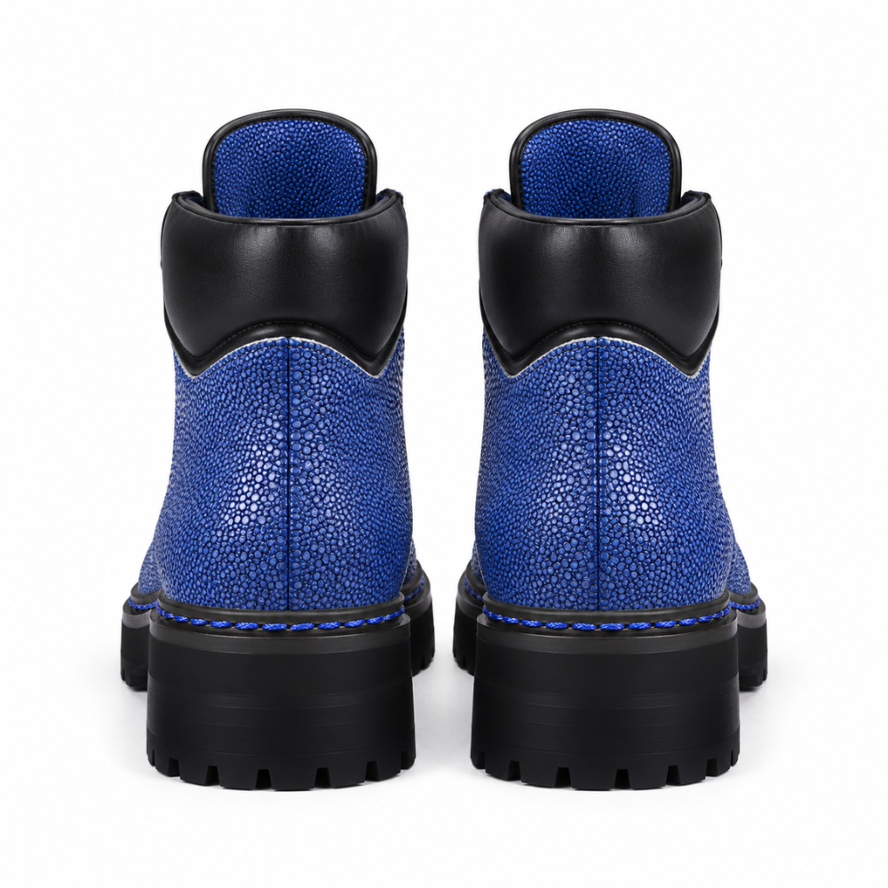 Stingray Fish Exotic Leather Ankle Boots