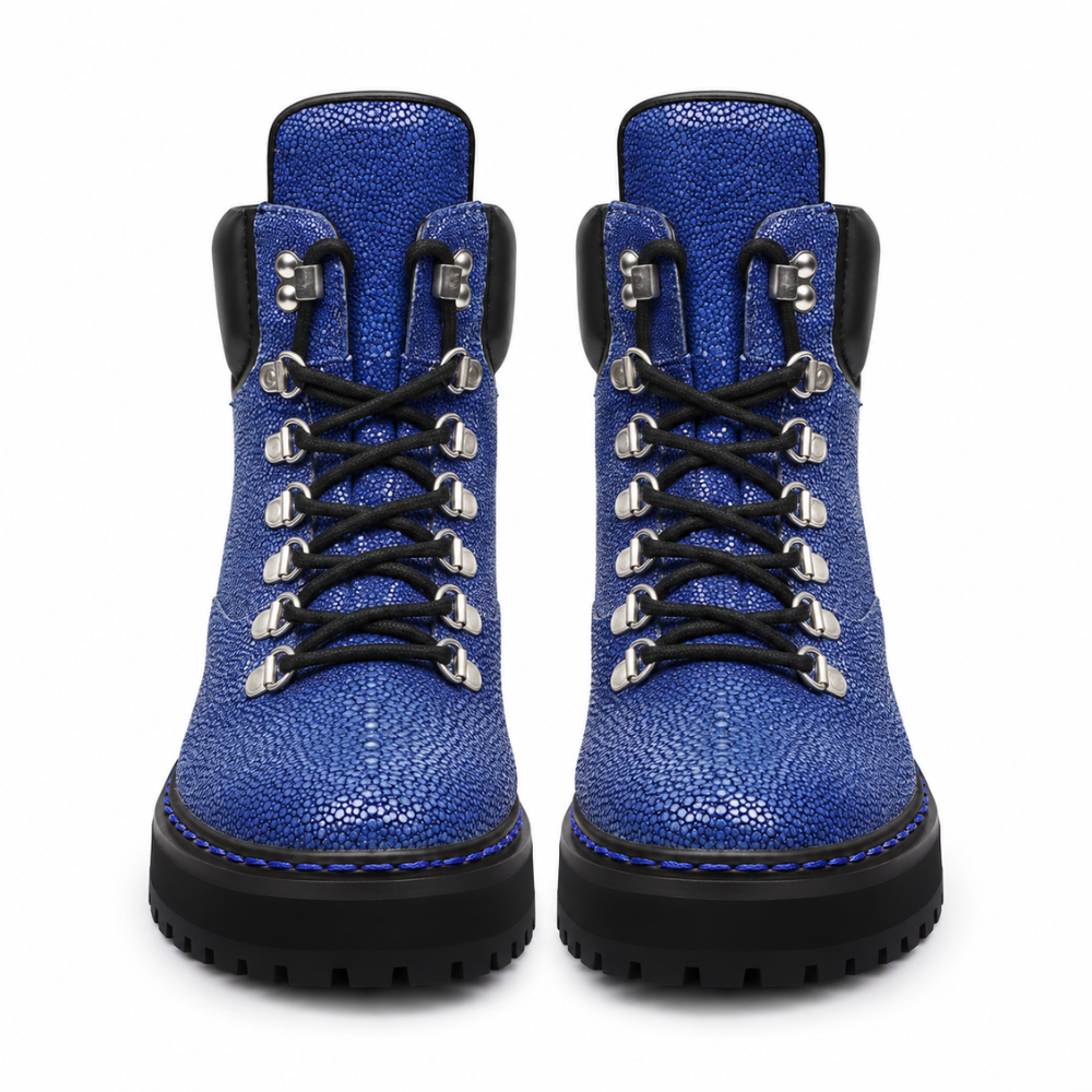 Stingray Fish Exotic Leather Ankle Boots