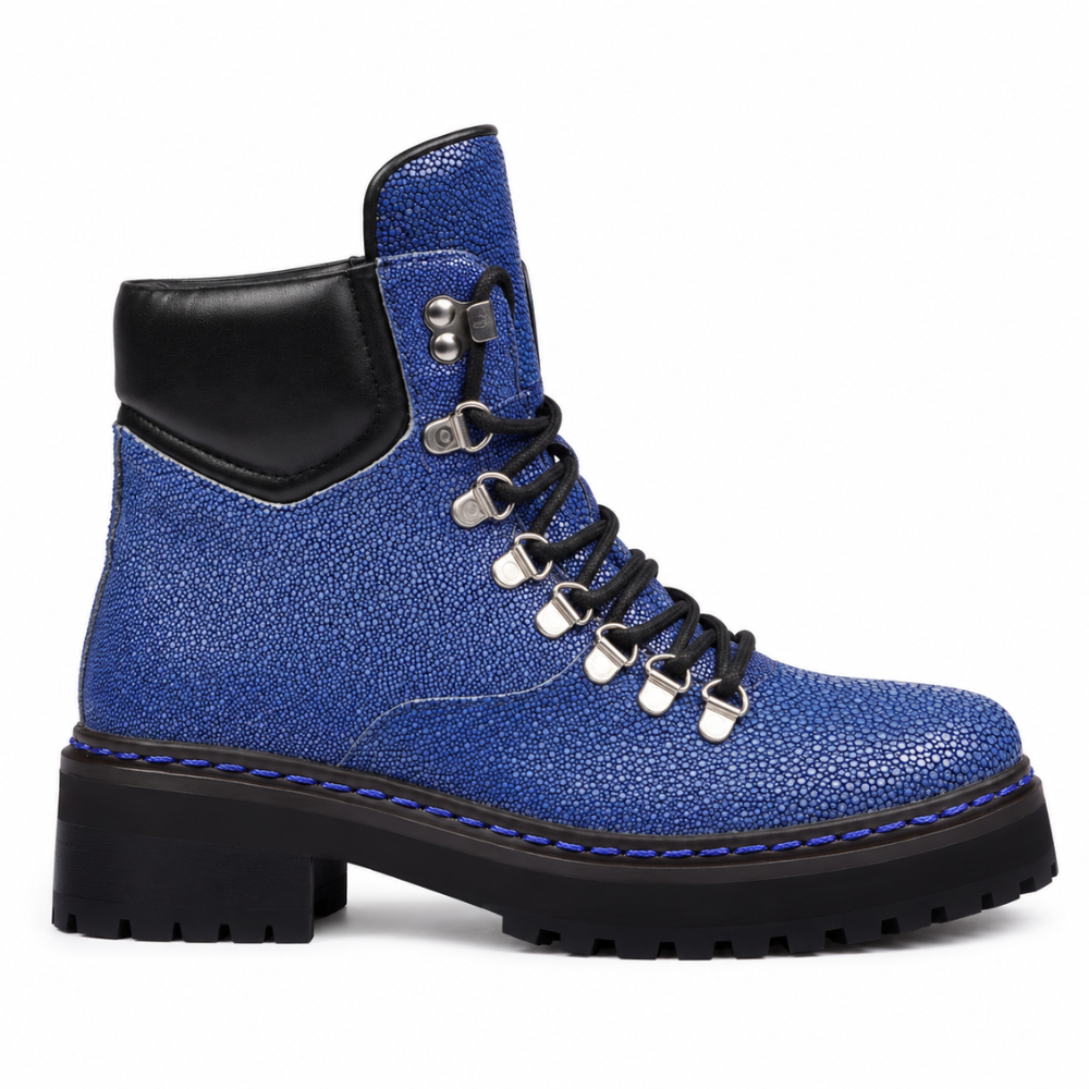 Stingray Fish Exotic Leather Ankle Boots