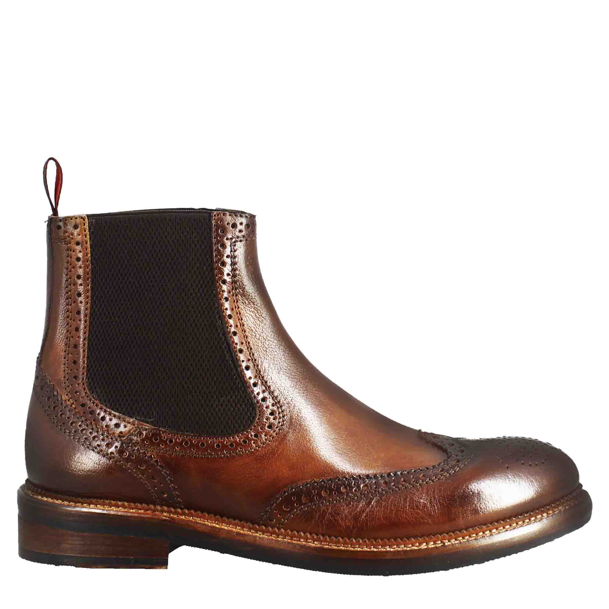 Men's candy chelsea boot in washed leather,
