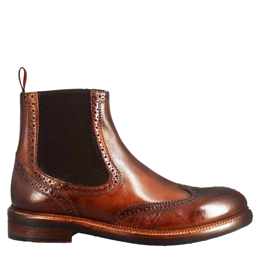 Men's candy chelsea boot in washed leather,
