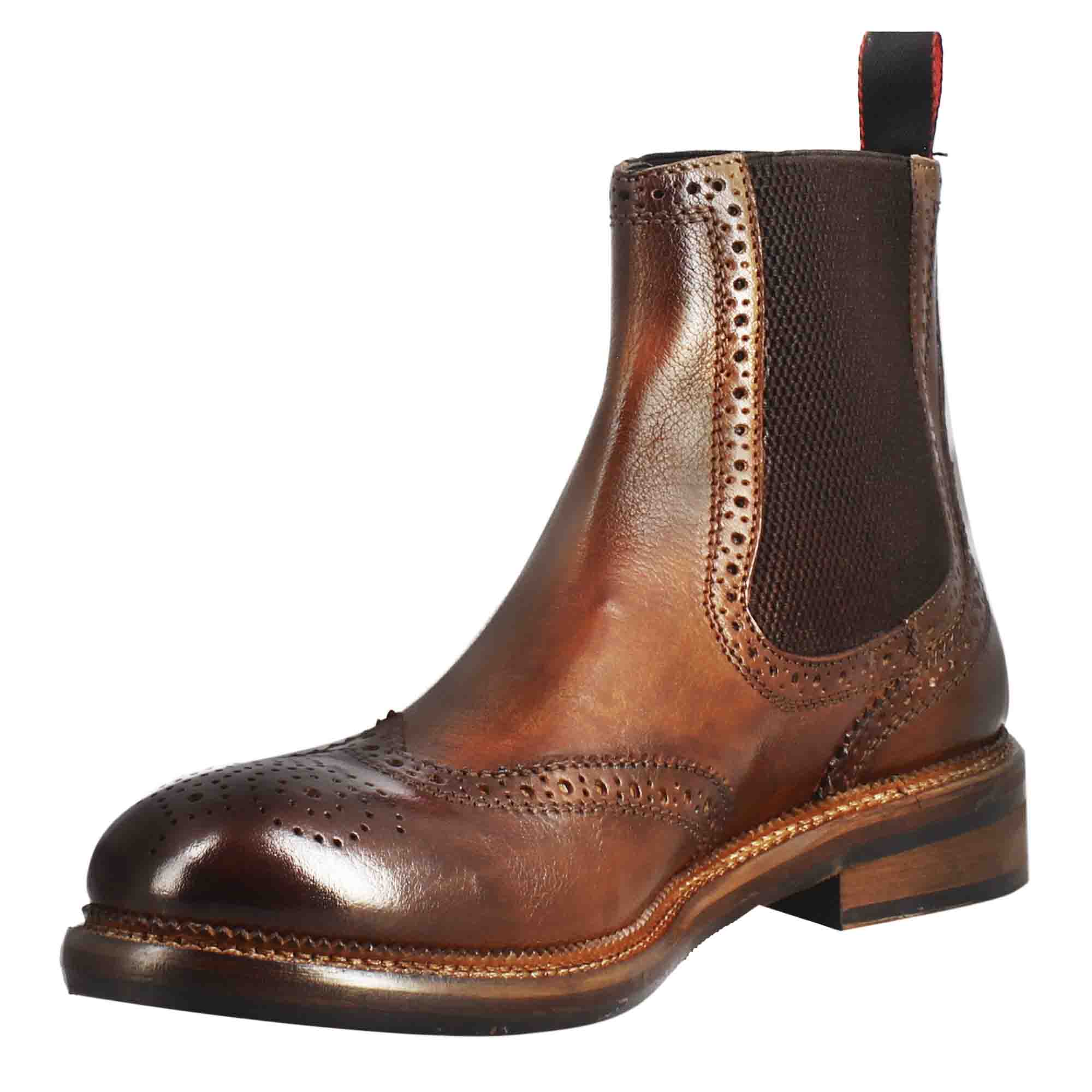 Men's candy chelsea boot in washed leather,