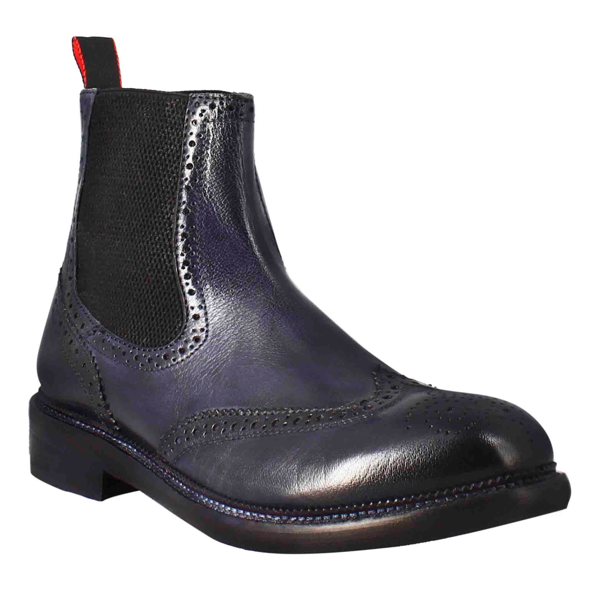 Men s candy chelsea boot in dark blue washed leather