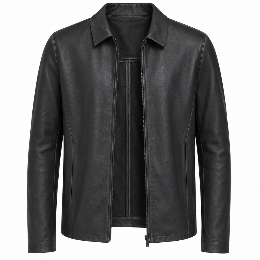 Stradale Noir collar Leather Jacket