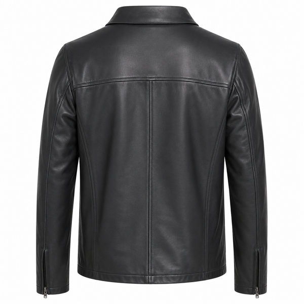 Stradale Noir collar Leather Jacket