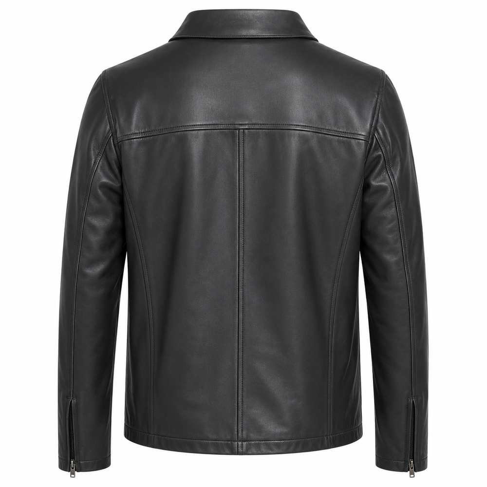 Stradale Noir collar Leather Jacket