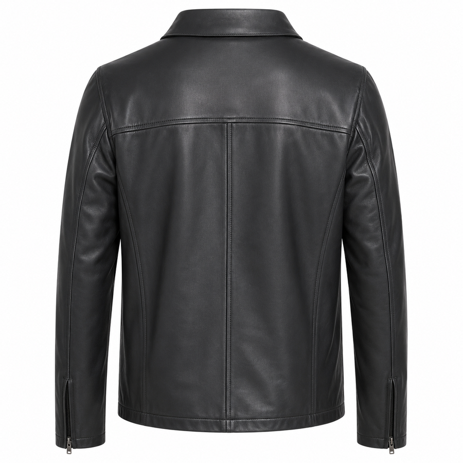 Stradale Noir collar Leather Jacket
