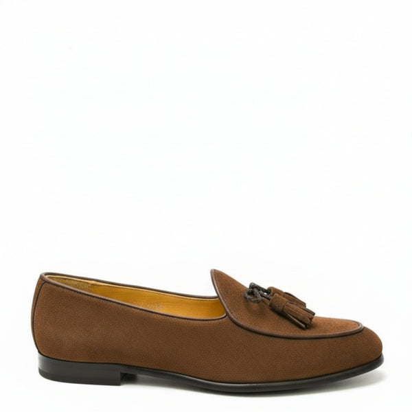 Stylish Suede Tassel Bow Loafers Shoes - Brown