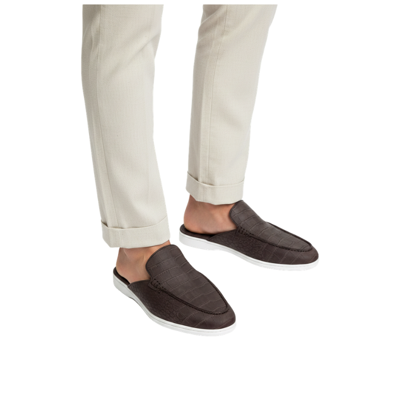 Stylish and Comfort Mule With Crocodile Pattern