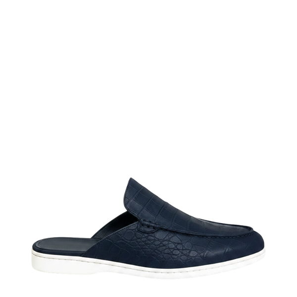Stylish and Comfort Mule With Crocodile Pattern - Navy Blue