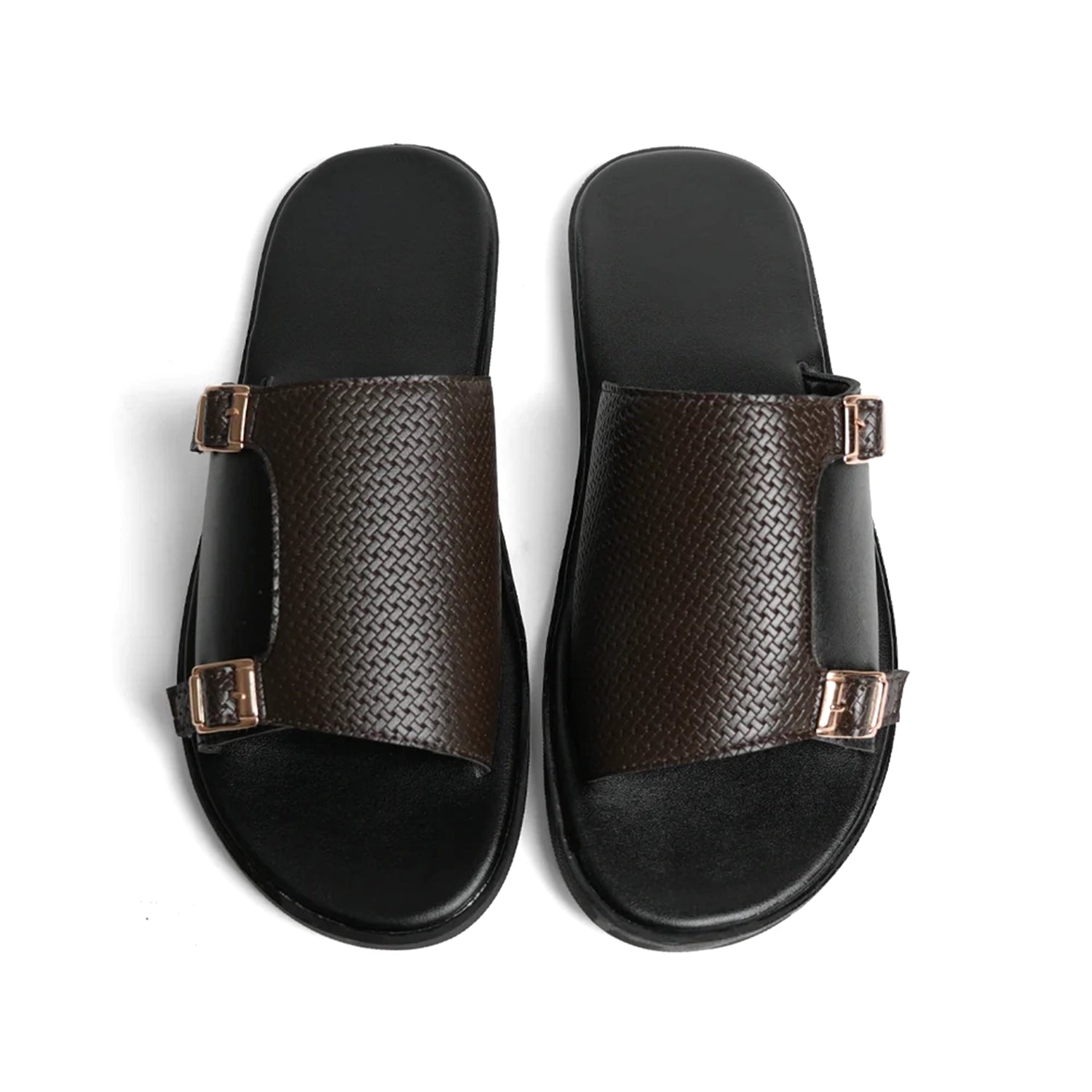 Black brown Double Monk Strap Slip on