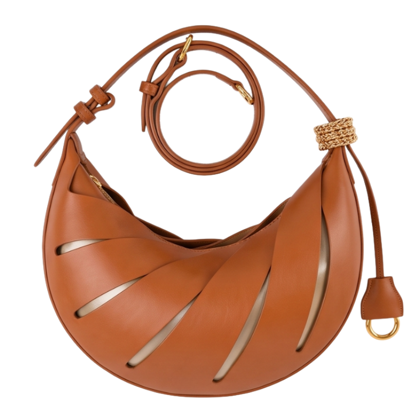 Luxury Crescent Leather Handbag