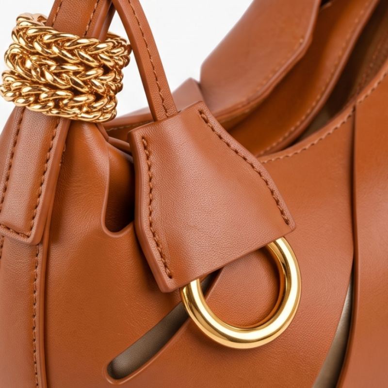 Luxury Crescent Leather Handbag