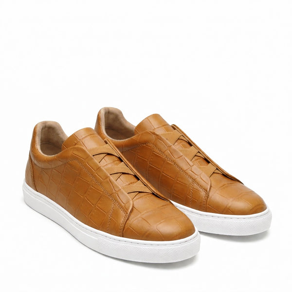 Premium Croc Embossed Luxe Sneakers