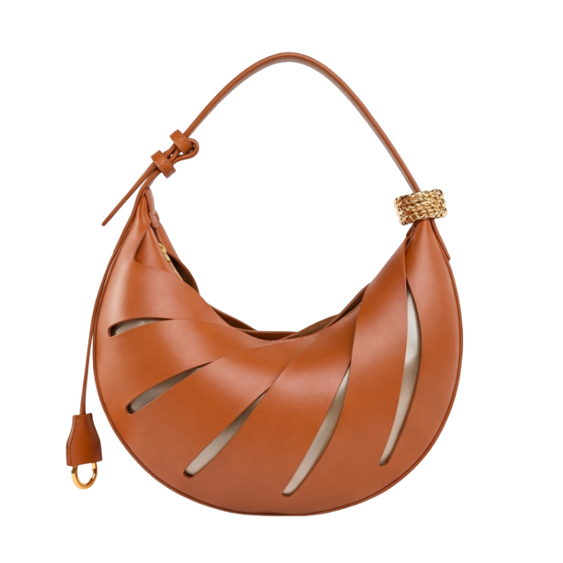 Luxury Crescent Leather Handbag