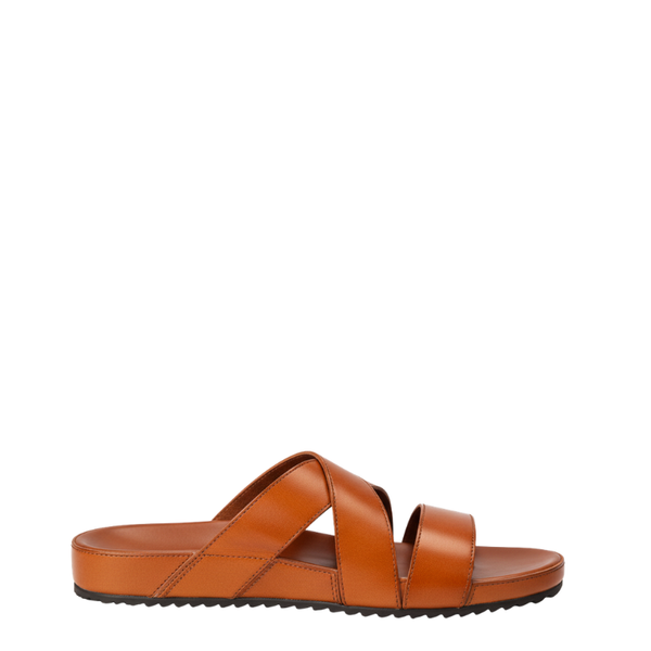 Luxury Buckle Strap Leather Sandal - Terracotta Brown