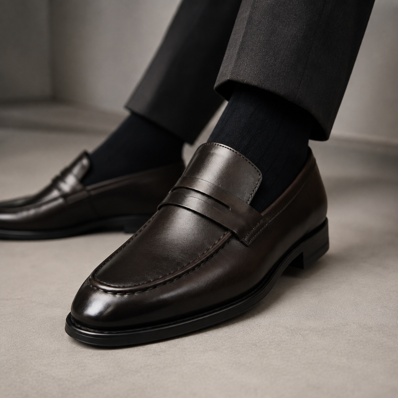 Thaddeus Classic Leather Penny Loafer