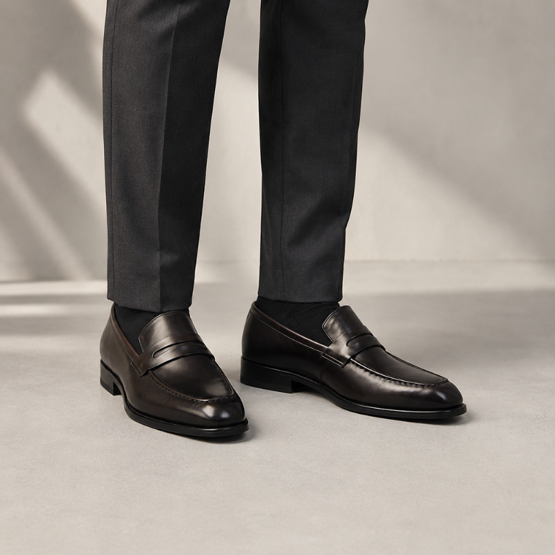 Thaddeus Classic Leather Penny Loafer