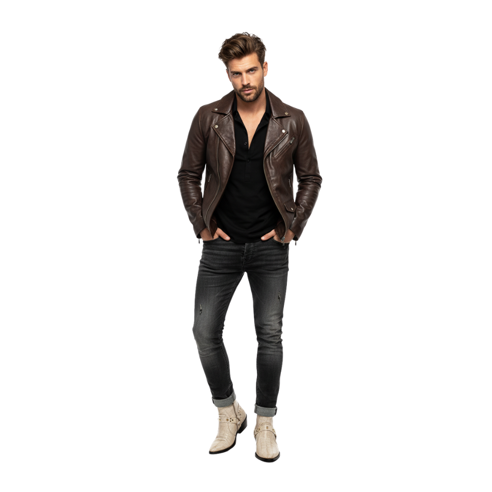 Crocodile Textured Leather Regalia Studs Boots