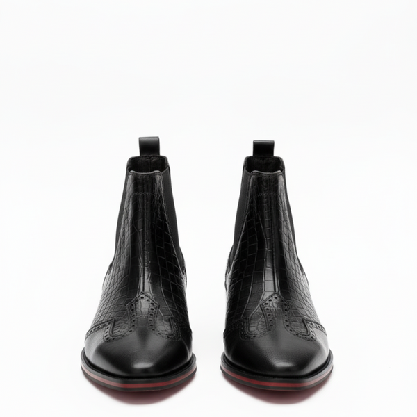 Luxury Croc Patterned Prime Chelsea Boots