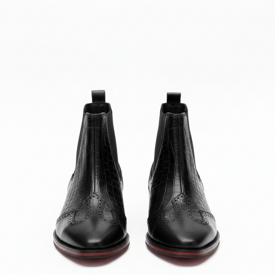 Luxury Croc Patterned Prime Chelsea Boots