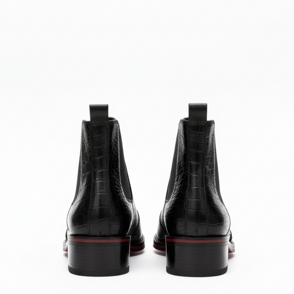 Luxury Croc Patterned Prime Chelsea Boots