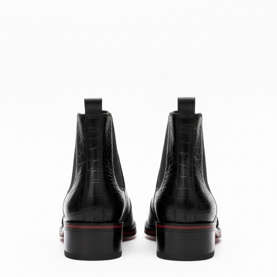 Luxury Croc Patterned Prime Chelsea Boots