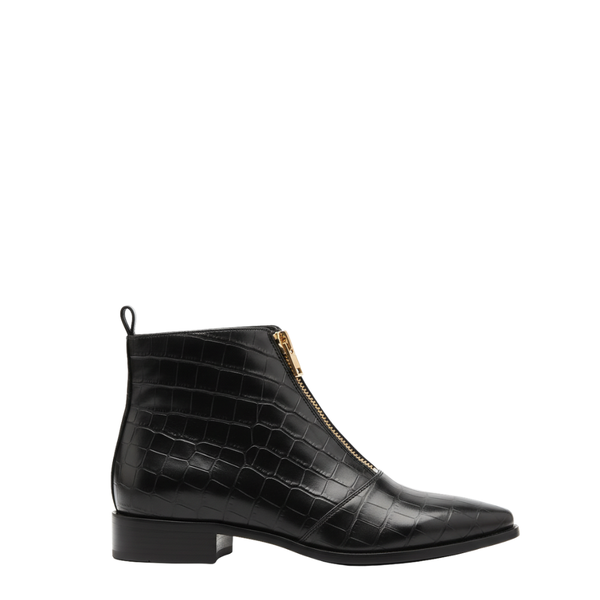 Golden Zipper Italian Luxe Chelsea Boots