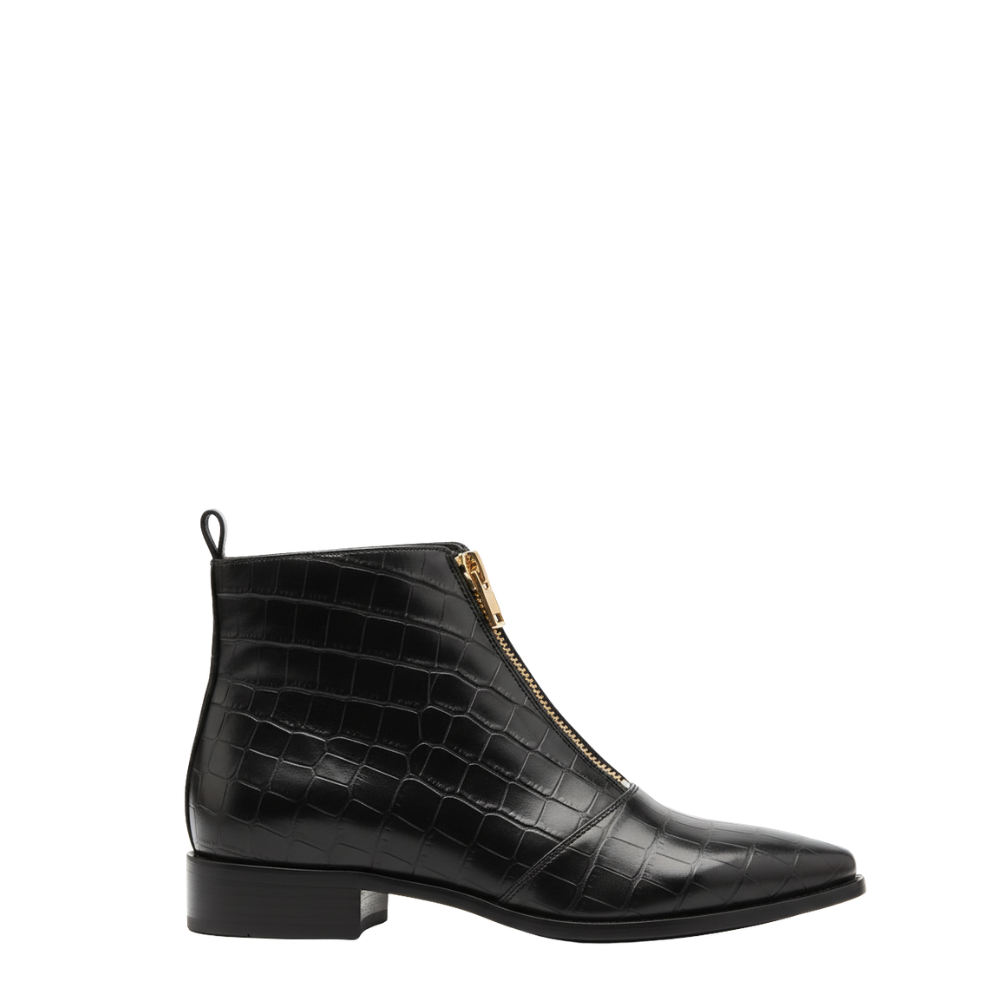 Golden Zipper Italian Luxe Chelsea Boots