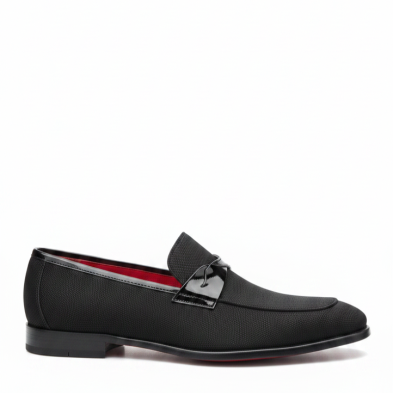 Timeless Grace Textured Glossy Strap Loafers